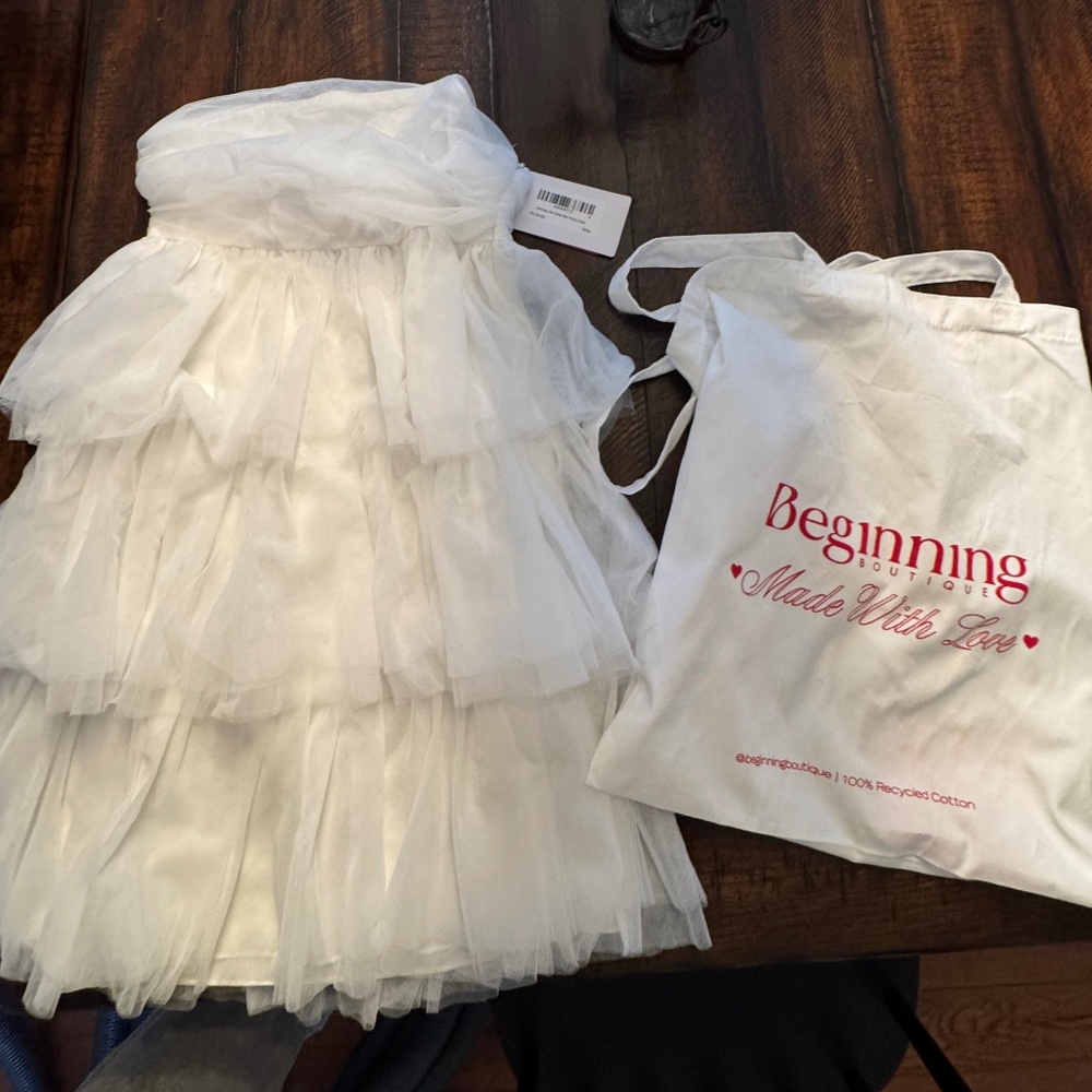 Beginning Boutique Birthday Girl White Mini Party Dress US 2